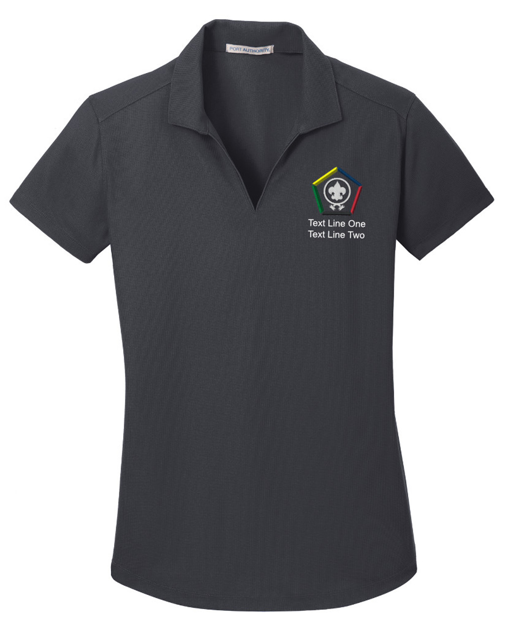 【新品タグ有】logo embroidery pleats polo op Grid Wicking Polo with Embroidered Venturing Logo