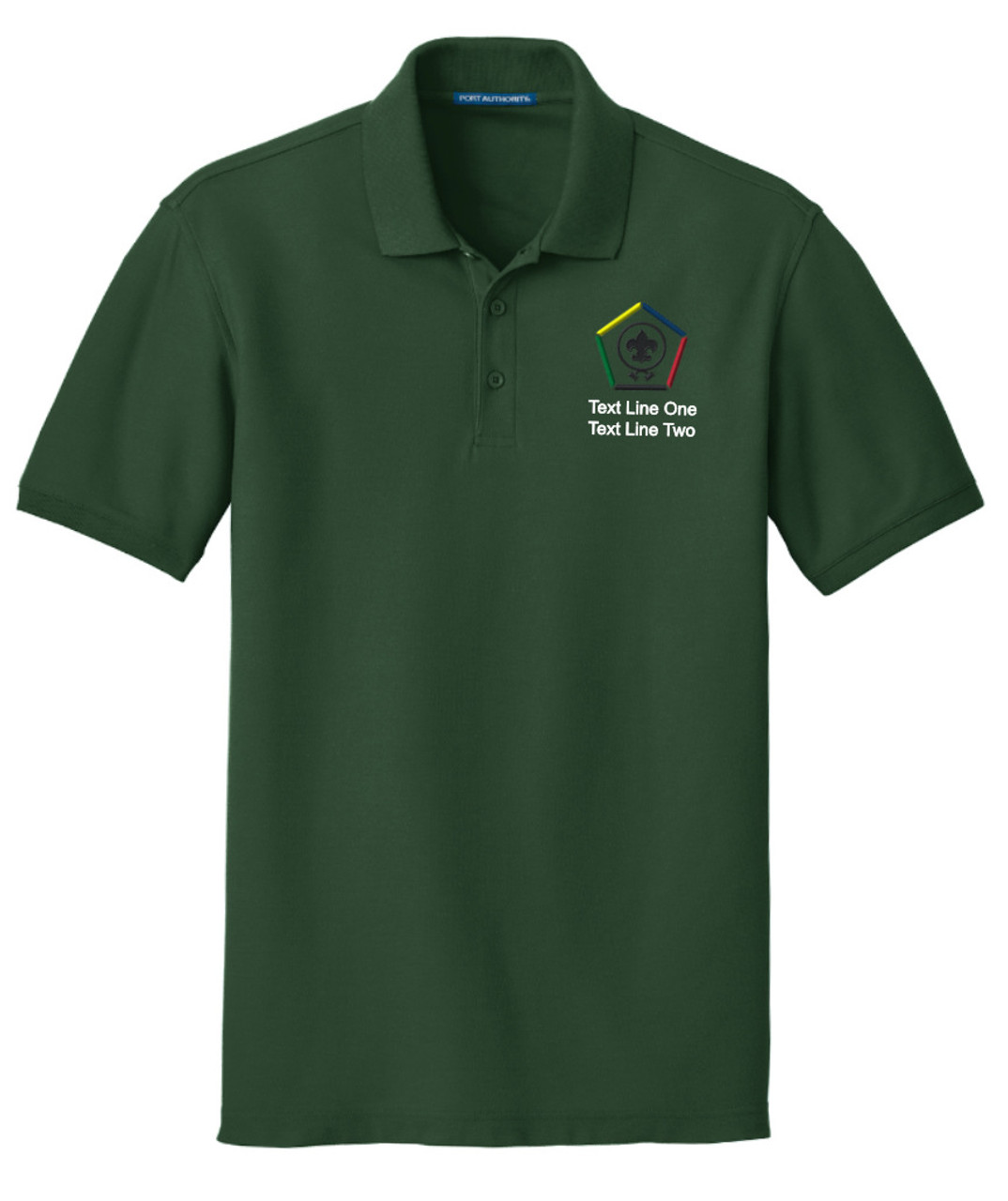 Cotton Pique Polo – Mens with Embroidered Wood Badge Logo