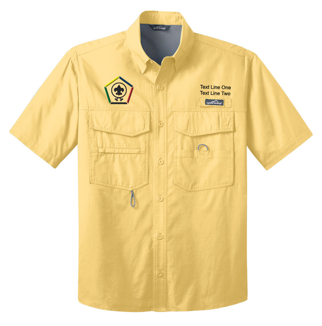 Short Sleeve Fishing Shirt with Wood Badge Logo Short Sleeve Fishin by ClassB