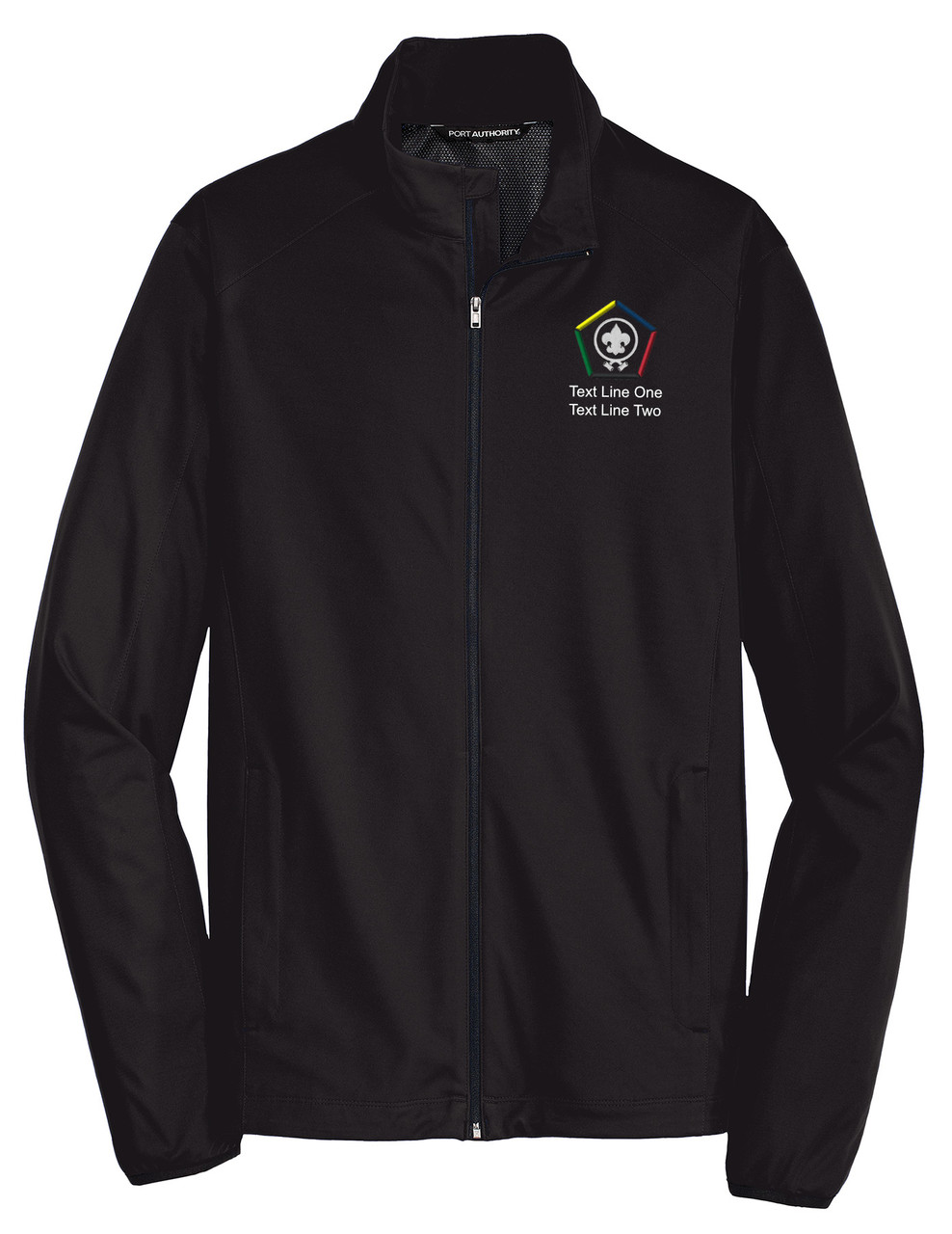 Active Soft Shell Jacket with Embroidered Wood Badge Logo