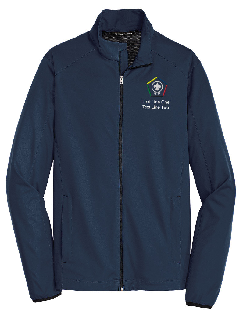 Active Soft Shell Jacket with Embroidered Wood Badge Logo