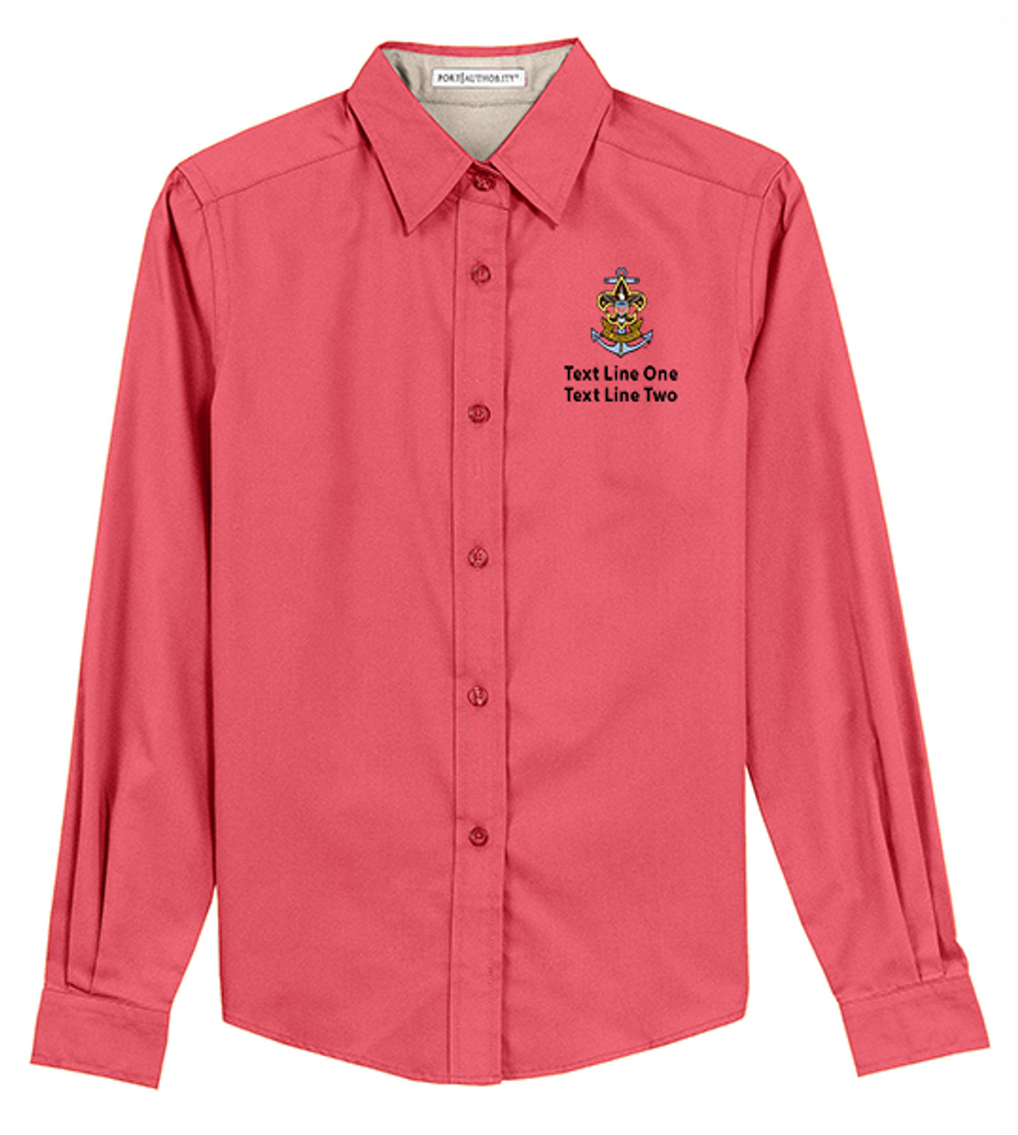 Ladies Long Sleeve Easy Care Shirt with Sea Scout Logo