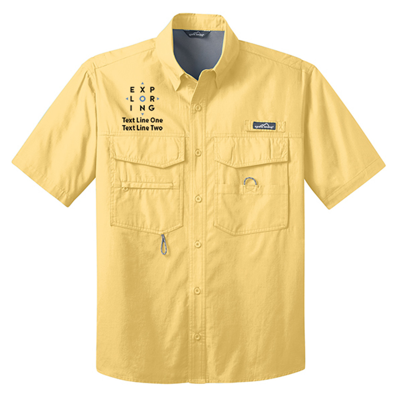 Short Sleeve Fishing Shirt with Exploring Logo