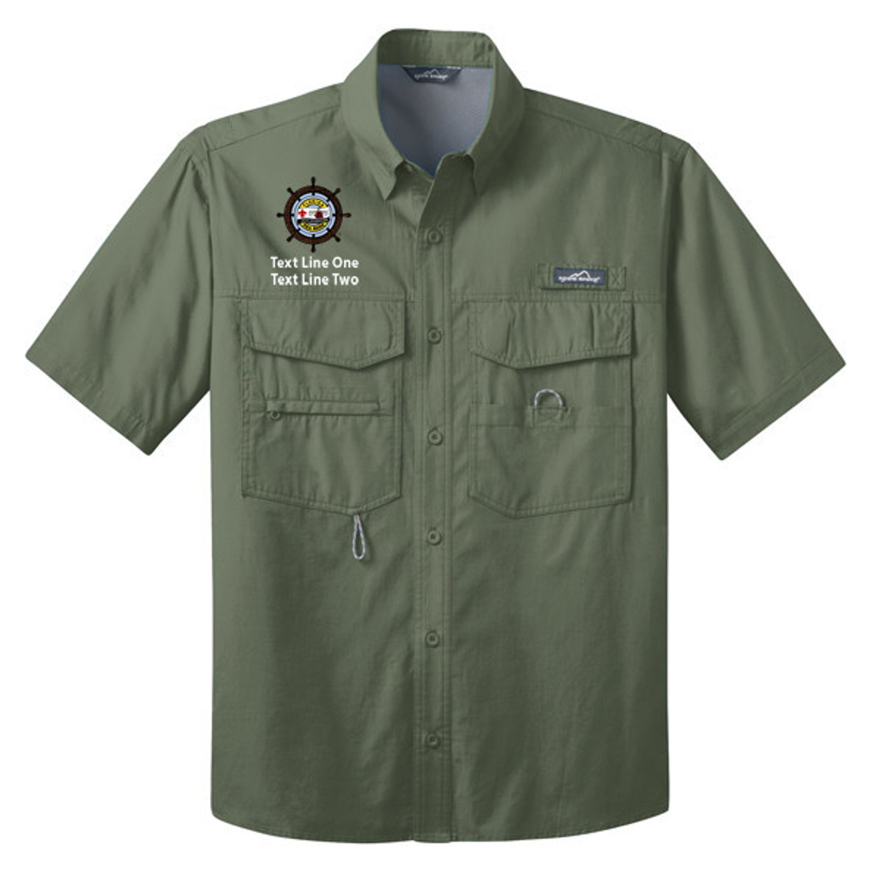 Short Sleeve Fishing Shirt with Florida Sea Base Logo