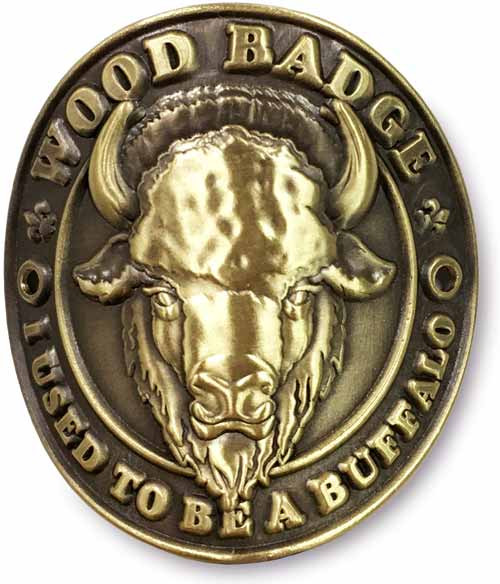 ナショナルバーテンダー認定バッチ Hiking Stick Medallion - Wood Badge Buffalo
