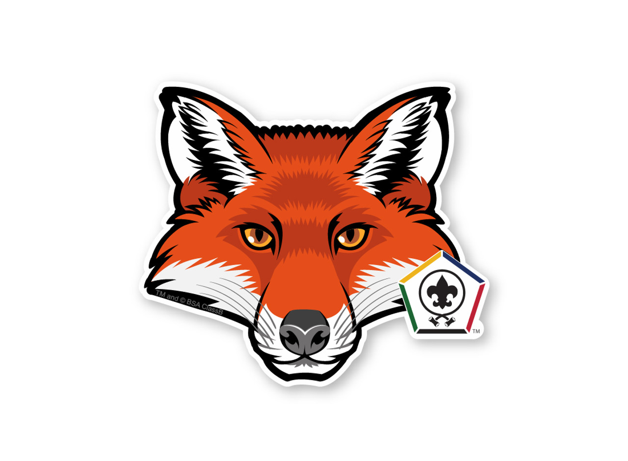 wood badge fox clipart outline