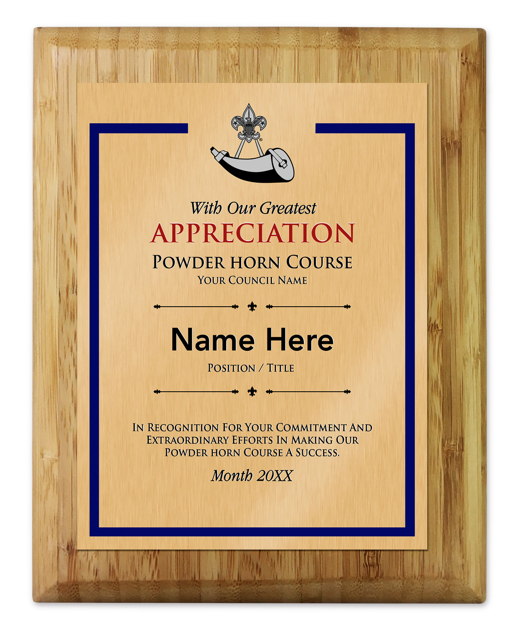 Powder Horn Plaque Border Design Vertical