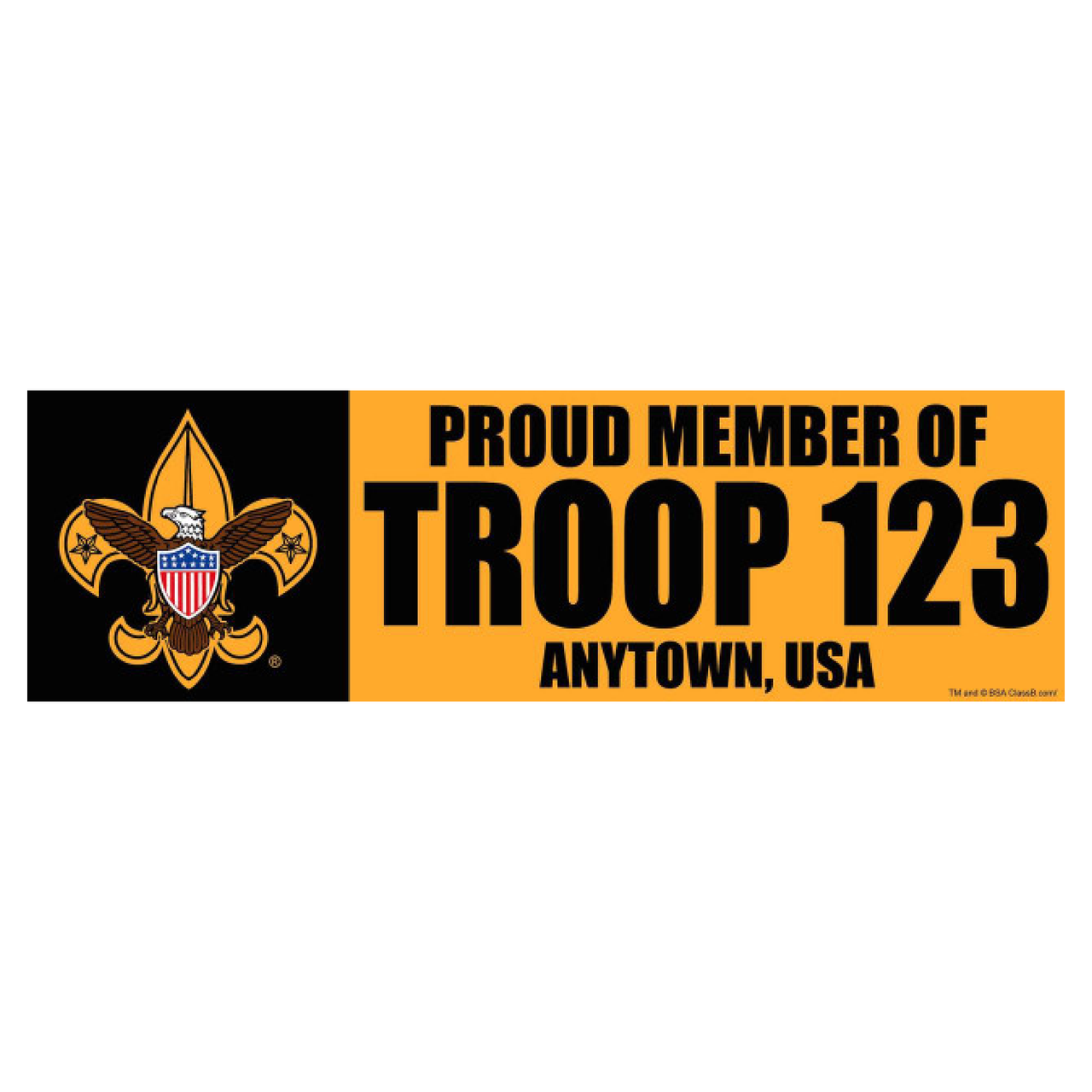 Scouts BSA Troop Sticker 8 pack - Dirt Splatter Design