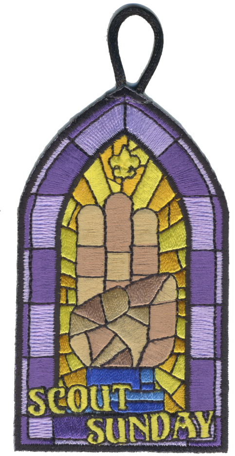 Scout Sunday Activity Embroidered Patch Purple Design