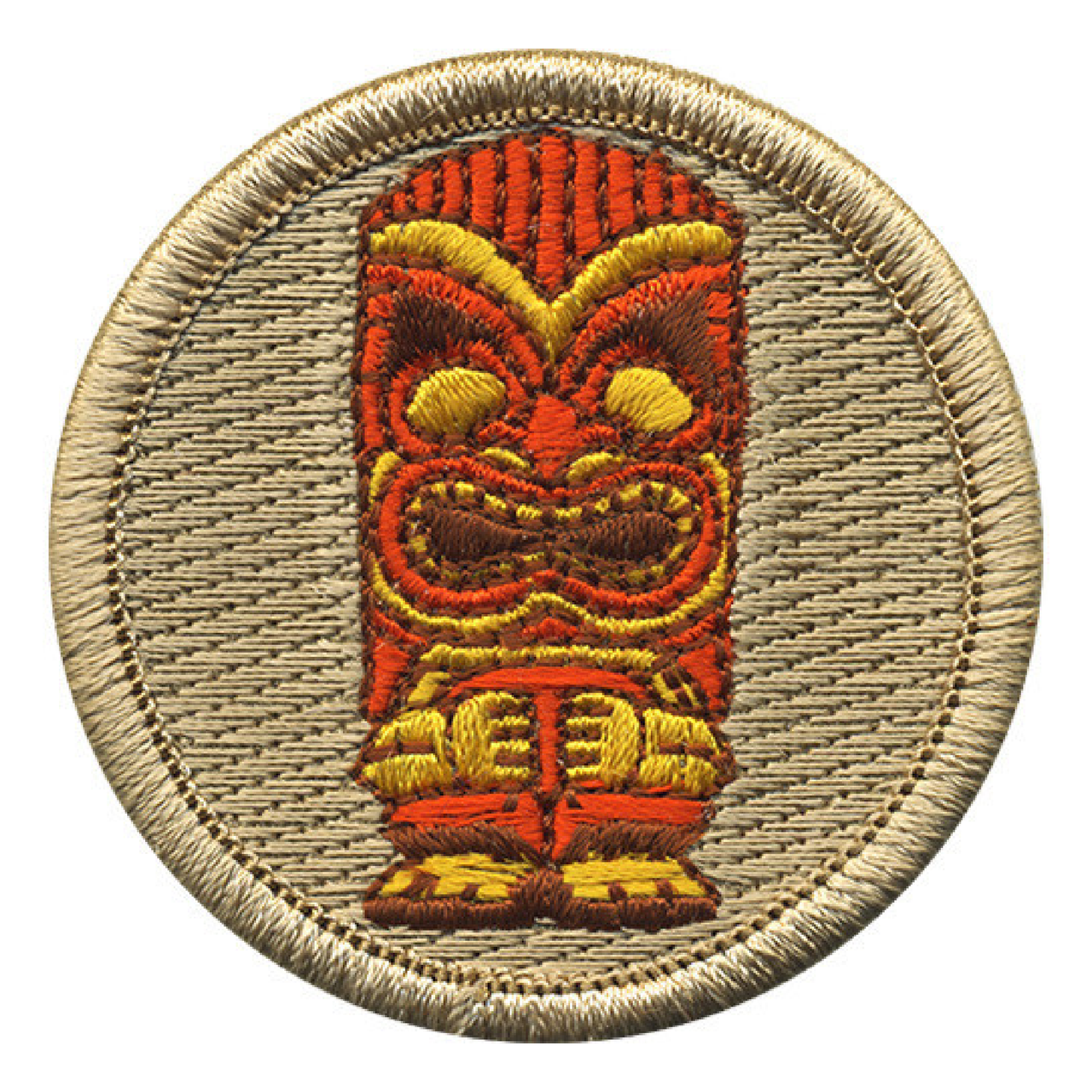 Tiki Patrol Patch – Embroidered Scout Uniform Patch – 2 in Round 