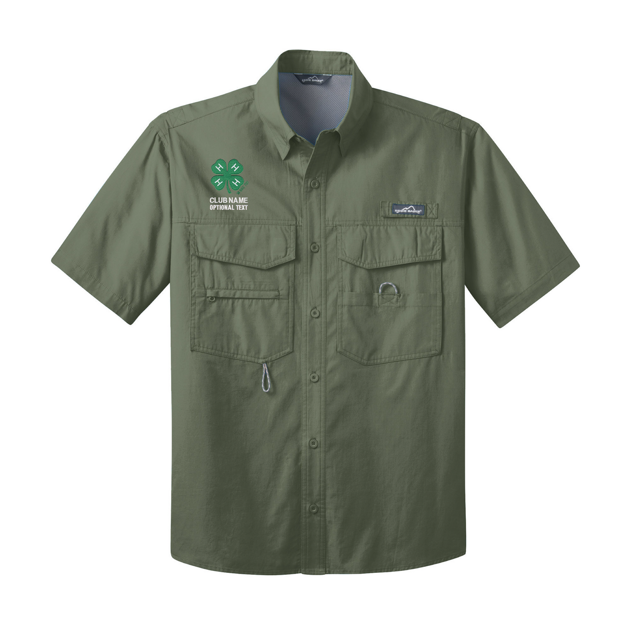 Short Sleeve Fishing Shirt with Embroidered 4-H Logo