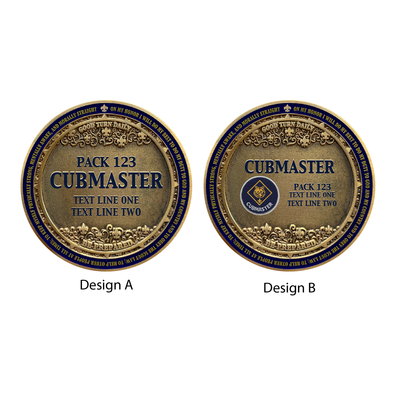 Scouting America logo Cubmaster Challenge Coin