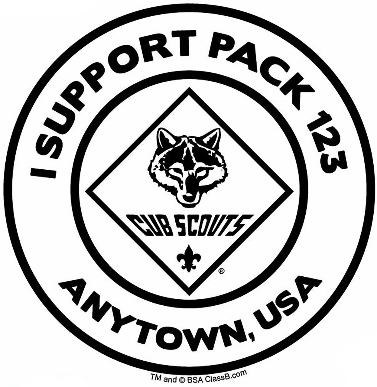 I Support Cub Scout Pack Sticker - 8 pack - (SP5490) i-support-cub-scout-pack-sticker-8-pack-sp5490