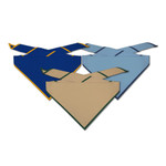 Blank Scout Neckerchief with color piping  - 3 scout neckerchiefs shown