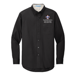 Long Sleeve Easy Care Shirt Men's with Scouting America Logo - Black
