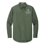 Long Sleeve Easy Care Shirt Men's with Scouting America Logo - Clover Green