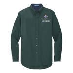Long Sleeve Easy Care Shirt Men's with Scouting America Corporate Logo [Dark Green]