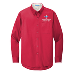 Long Sleeve Easy Care Shirt Men's with Scouting America Corporate Logo [Red]