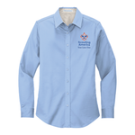 Ladies Long Sleeve Easy Care Shirt with Scouting America Logo - Light Blue