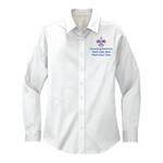 Ladies Long Sleeve Easy Care Shirt with Scouting America Logo - White
