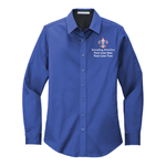 Ladies Long Sleeve Easy Care Shirt with Scouting America Corporate Logo [Royal Blue]