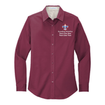 Ladies Long Sleeve Easy Care Shirt with Scouting America Corporate Logo [Burgundy]