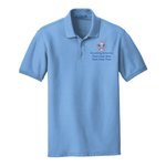 Cotton Pique Mens Polo with Scouting America Logo - Carolina Blue