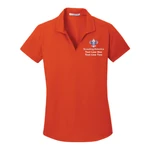 Scouts Grid Ladies Wicking Polo with Scouting America Corporate Logo [Autumn Orange]