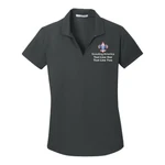 Scouts Grid Ladies Wicking Polo with Scouting America Corporate Logo [Battleship Grey]