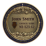 Wood Badge Coin with engravable / printable space for personalization