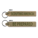 Scouting America Zipper Pull Embroidered Keychain Flight Tag - Be Prepared with Scouting America Fleur-De-Lis