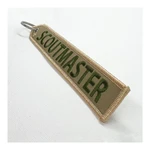 Scoutmaster Zipper Pull Embroidered Keychain Flight Tag with Scouting America Fleur-De-Lis