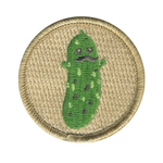 Pickle Mustache Patrol Patch - embroidered 2 in round