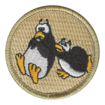 Pushy Penguin Patrol Patch - embroidered 2 in round