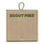 Scout Pins Display Embroidered Patch with forest green "Scout Pins" text and ghosted FDL