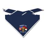 Scout Troop Neckerchief - Troop Tenderfoot Crossed Flags on Dark Neckerchief