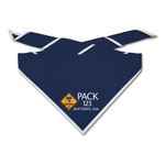 Cub Scout Pack Neckerchief with Cub Scout Formal Emblem Design on dark neckerchief