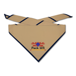 Cub Scout Pack Neckerchief with Cub Scout Tribal Fleur-de-leis Design on light neckerchief