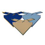 Blank Scout Neckerchief with color piping  - 3 scout neckerchiefs shown