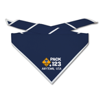 Cub Scout Pack Neckerchief with Cub Scout Casual Pack Emblem Design on dark neckerchief