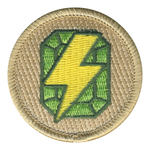 Lightning Bolt Green Emerald Patrol Patch - embroidered 2 in round