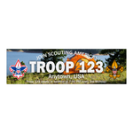 Scout Troop Recruitment Night Vinyl Banner with Scouting America logo - Lake (28" Tall x 96" wide Banner)