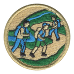 Three Hikers Patrol Patch - embroidered 2 in round