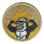 Flaming Penguin Patrol Patch  - embroidered 2 in round