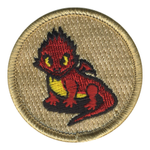 Red Bearded Dragon Patrol Patch - embroidered 2 in round