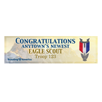 Eagle Scout Vinyl Banner - Mountain Sunrise Sunshine (28" Tall x 96" wide Banner)