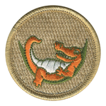 Chillin Orange Alligator Patrol Patch - embroidered 2 in round