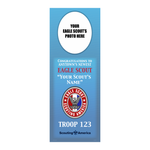 Eagle Scout Banner with Eagle Scout Logo with Scouting America logo and Custom Photo Text (36" Tall x 96" wide Banner)