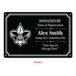 Scouting America Custom Metal Engraved Plate - Dedicated To - Design B