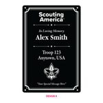 Scouting America Custom Metal Engraved Plate - In Memory Of - Design A